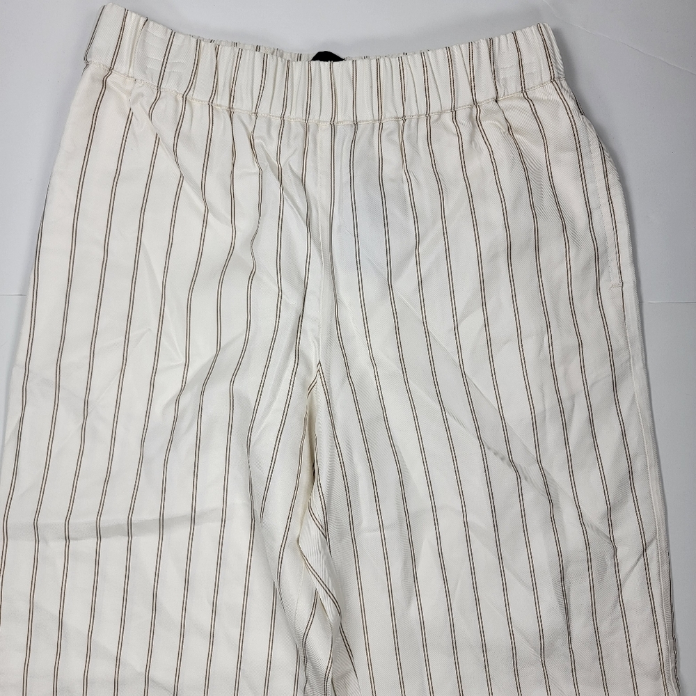Jenni Kayne Yellow Striped Bianca Pants Straight Wide Leg Pockets NEW - Picture 5 of 14